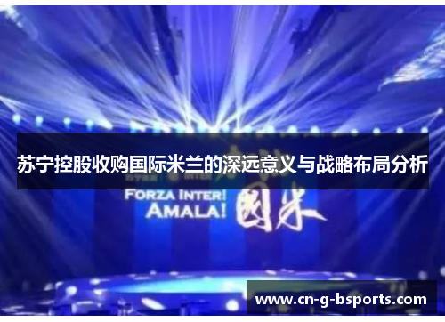 苏宁控股收购国际米兰的深远意义与战略布局分析